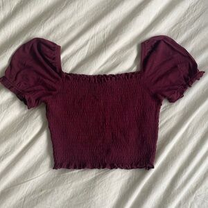 Dark red crop top from Garage
